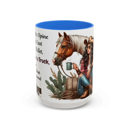 Cowgirl Tough 15oz Mug – “Spine Like a Skillet Heart Like a Truck” Inspirational Western Gift Cowgirl Coffee Mugs