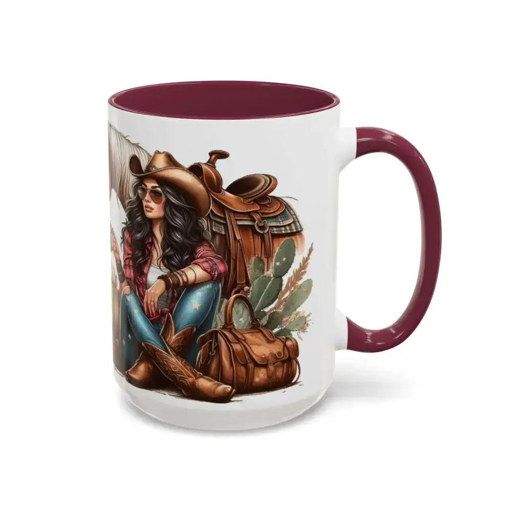 Cowgirl Tough 15oz Mug – “Spine Like a Skillet Heart Like a Truck” Inspirational Western Gift Cowgirl Coffee Mugs - Mugs