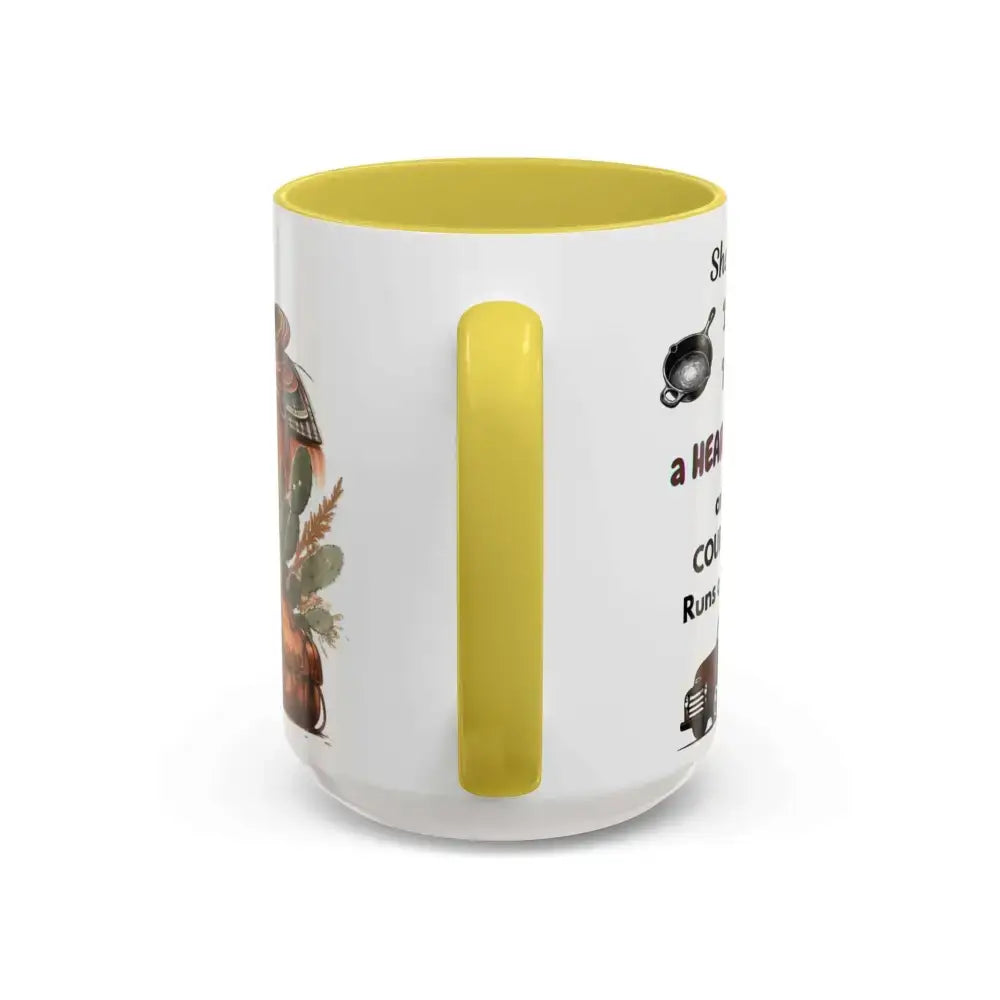 Cowgirl Tough 15oz Mug – “Spine Like a Skillet Heart Like a Truck” Inspirational Western Gift Cowgirl Coffee Mugs - Mugs