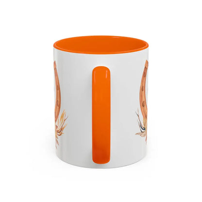 Orange and white Cowgirls Rule 15oz ceramic coffee mug with handle