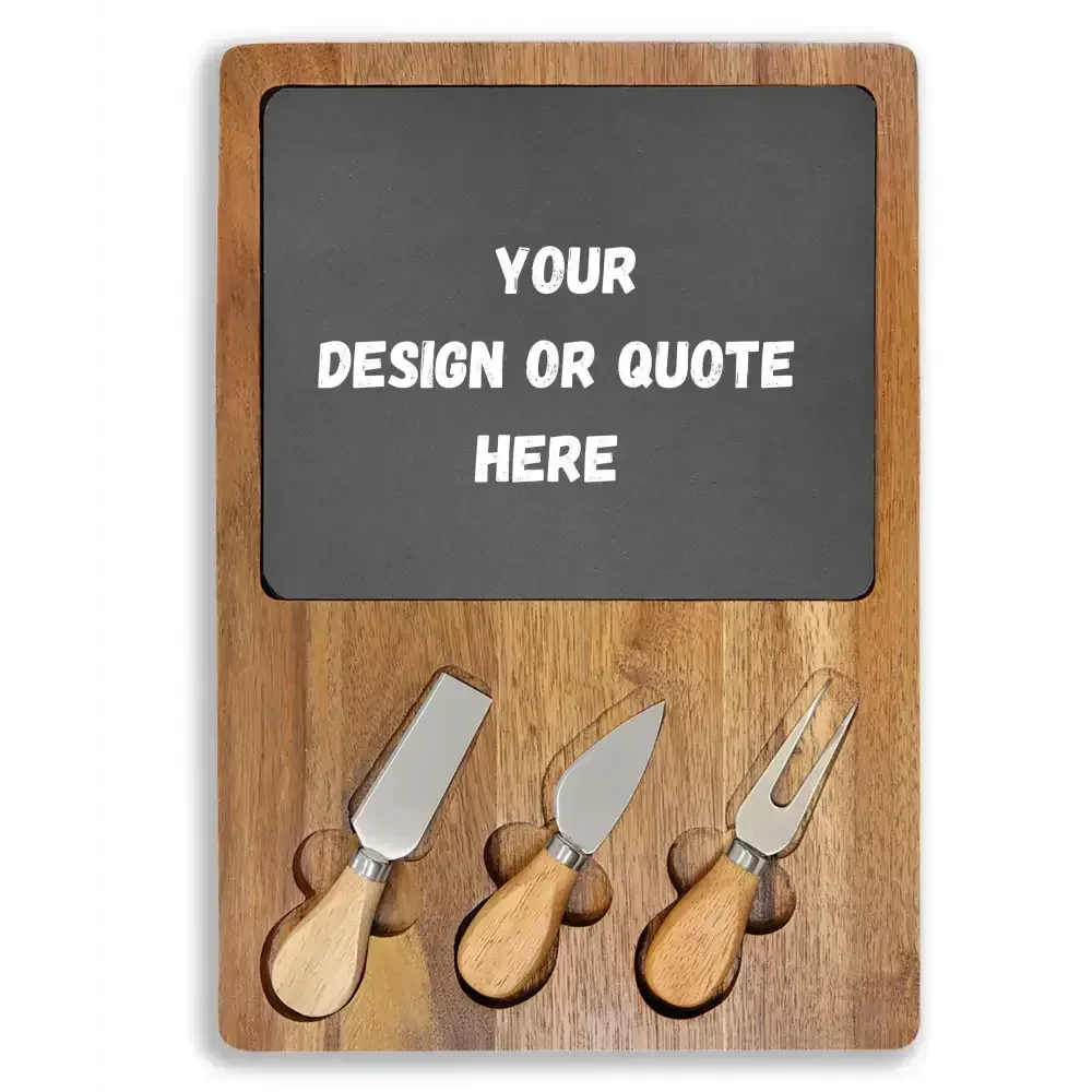 Engraved Charcuterie Board with Cheese Knives Inset Personalized Gifts - The Best New Thing