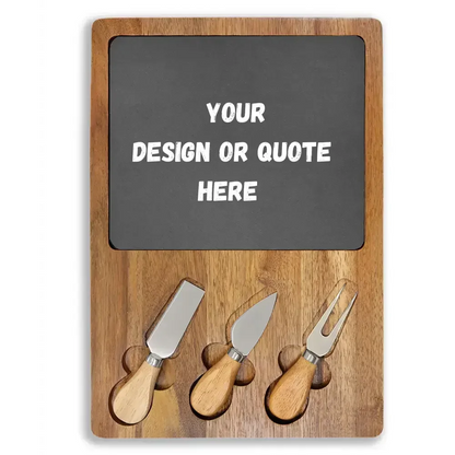 Engraved Charcuterie Board with Cheese Knives Inset Personalized Gifts - The Best New Thing
