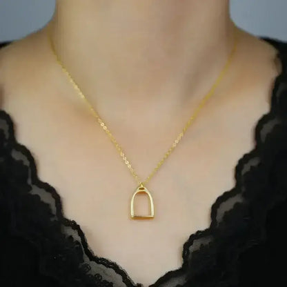 Horseshoe Stirrup Necklace, 925 Sterling Silver Equestrian Jewelry - The Best New Thing