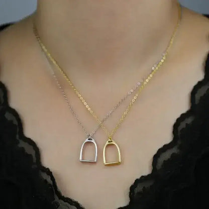 Horseshoe Stirrup Necklace, 925 Sterling Silver Equestrian Jewelry - The Best New Thing