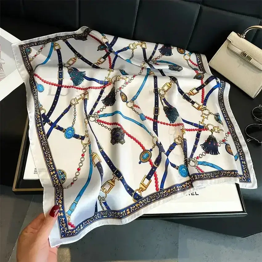 Equestrian Thin Square Neck Scarf, Gift for Women, Horse Lover Scarf - The Best New Thing