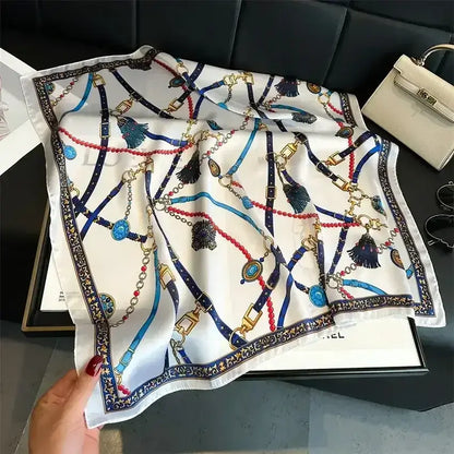 Equestrian Thin Square Neck Scarf, Gift for Women, Horse Lover Scarf - The Best New Thing