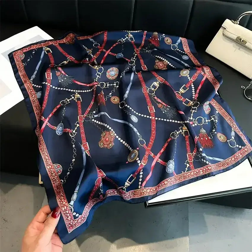 Equestrian Thin Square Neck Scarf, Gift for Women, Horse Lover Scarf - The Best New Thing