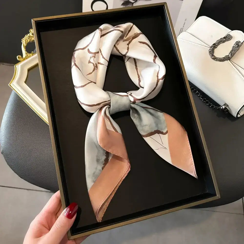 Equestrian Thin Square Neck Scarf Gift for Women Horse Lovers 27.5 x 27.5 inches - 14 / 70x70cm - Accessories