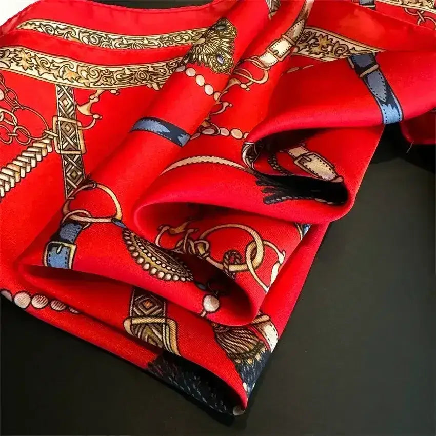 Equestrian Thin Square Neck Scarf, Gift for Women, Horse Lover Scarf - The Best New Thing