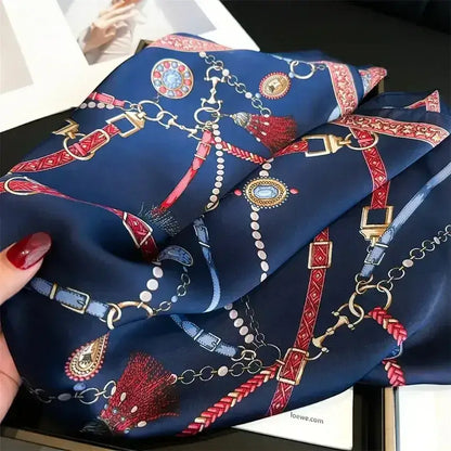 Equestrian Thin Square Neck Scarf, Gift for Women, Horse Lover Scarf - The Best New Thing