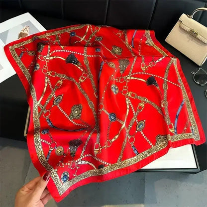 Equestrian Thin Square Neck Scarf, Gift for Women, Horse Lover Scarf - The Best New Thing