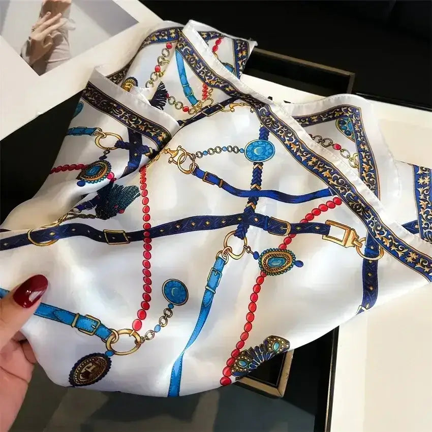 Equestrian Thin Square Neck Scarf, Gift for Women, Horse Lover Scarf - The Best New Thing