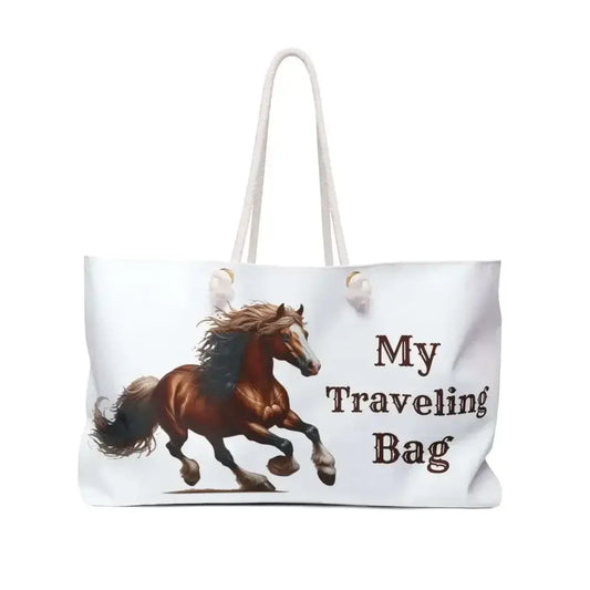 Equestrian Weekend Bag, Horse Lover Road Trip Tote, Travel Weekender - The Best New Thing