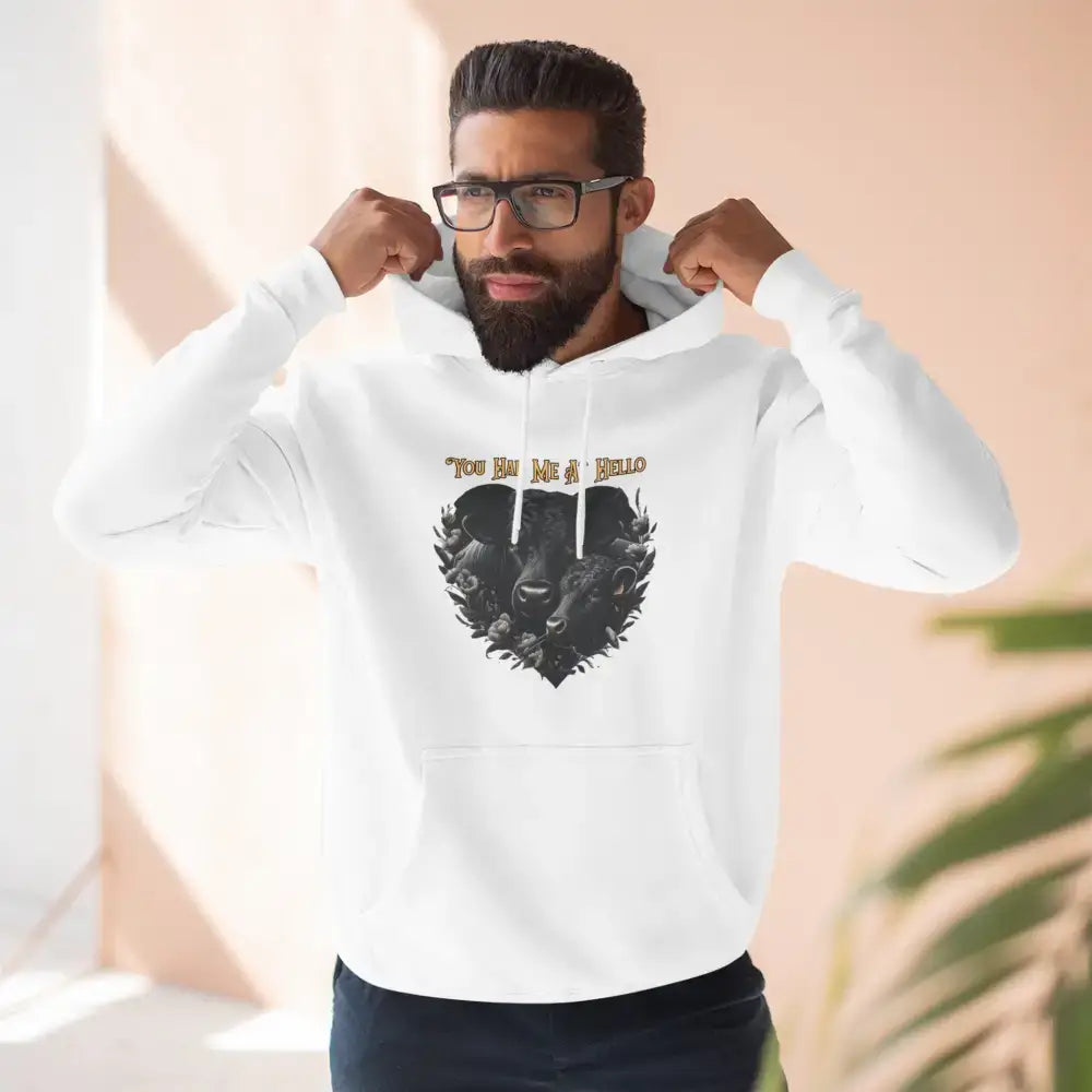 Farm Fleece Hoodie Western Farm Apparel Black Angus Bull and Cow - Hoodie