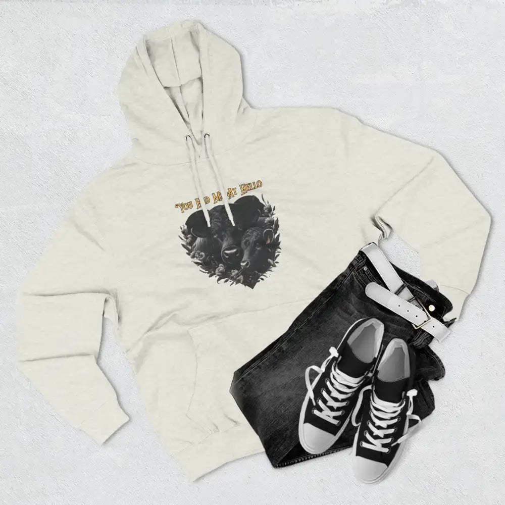 Farm Fleece Hoodie Western Farm Apparel Black Angus Bull and Cow - Hoodie