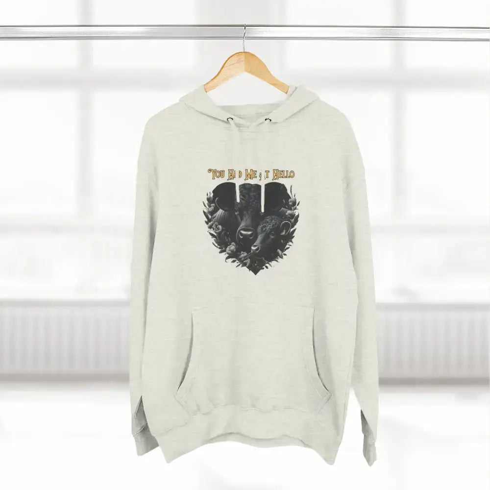 Farm Fleece Hoodie Western Farm Apparel Black Angus Bull and Cow - Hoodie