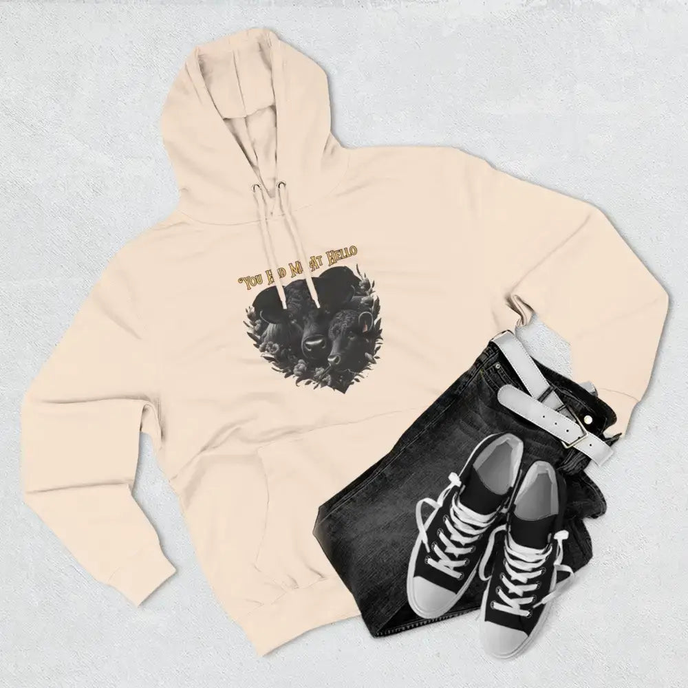 Farm Fleece Hoodie Western Farm Apparel Black Angus Bull and Cow - Hoodie
