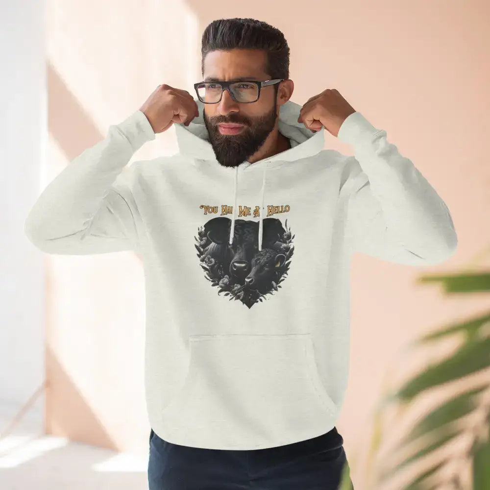 Farm Fleece Hoodie Western Farm Apparel Black Angus Bull and Cow - Hoodie