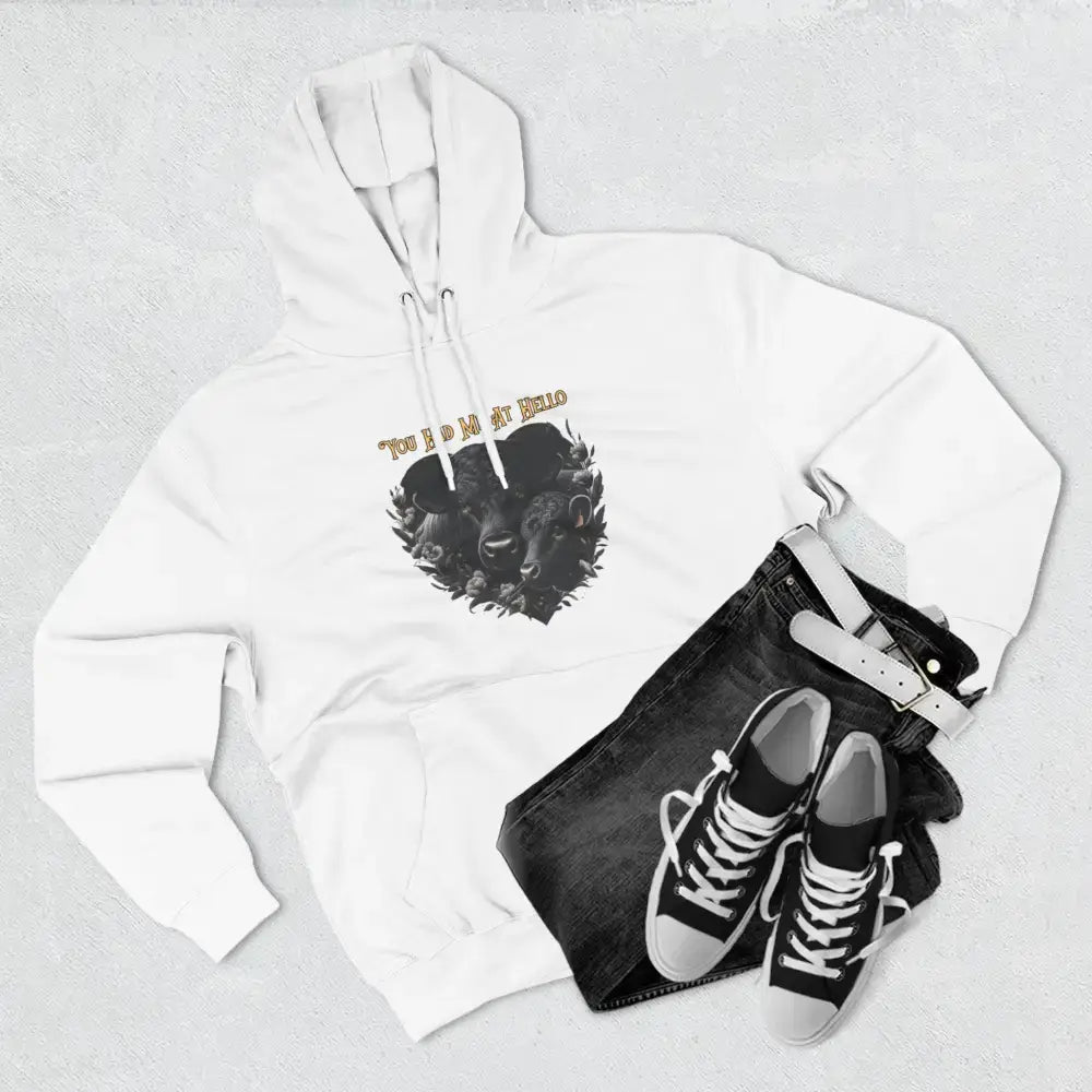 Farm Fleece Hoodie Western Farm Apparel Black Angus Bull and Cow - Hoodie