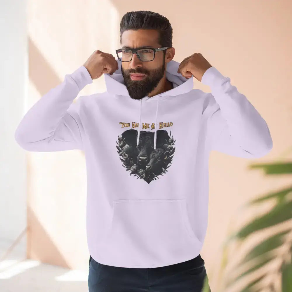 Farm Fleece Hoodie Western Farm Apparel Black Angus Bull and Cow - Hoodie