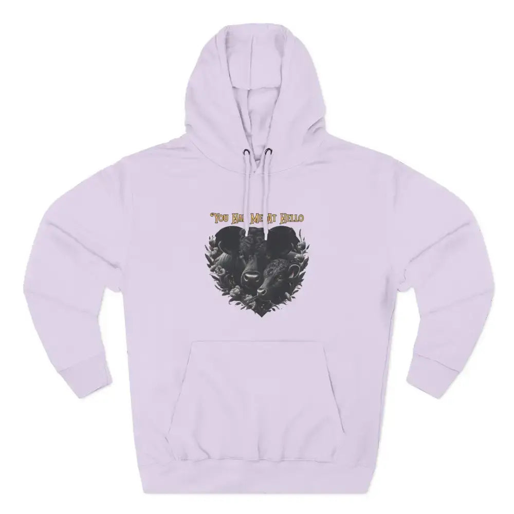 Farm Fleece Hoodie Western Farm Apparel Black Angus Bull and Cow - M / Lilac - Hoodie