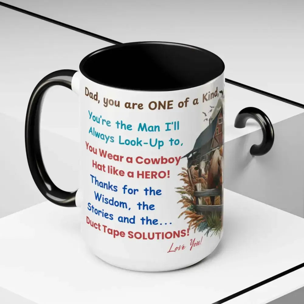 Father’s Day Coffee Mug One of a Kind Dad Country Gifts for Dad Farmer Dad Gifts Ceramic Gift Mug - Mugs