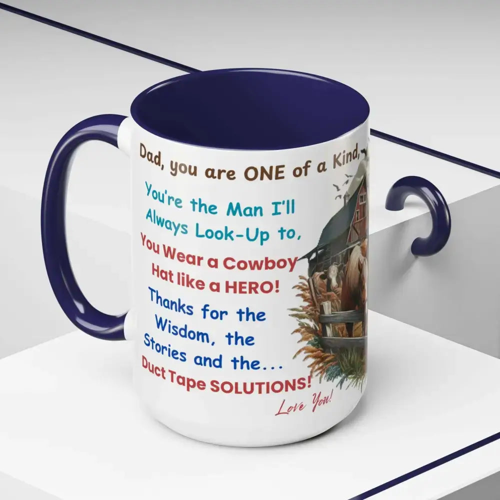 Father’s Day Coffee Mug One of a Kind Dad Country Gifts for Dad Farmer Dad Gifts Ceramic Gift Mug - Mugs