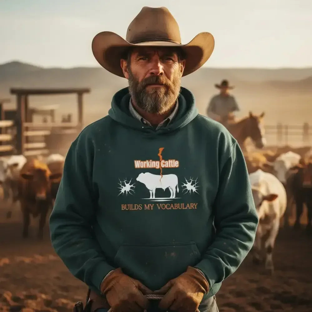 Fleece Farm Hoodie - Cattle Rancher Apparel, Christmas Gifts for Men - The Best New Thing