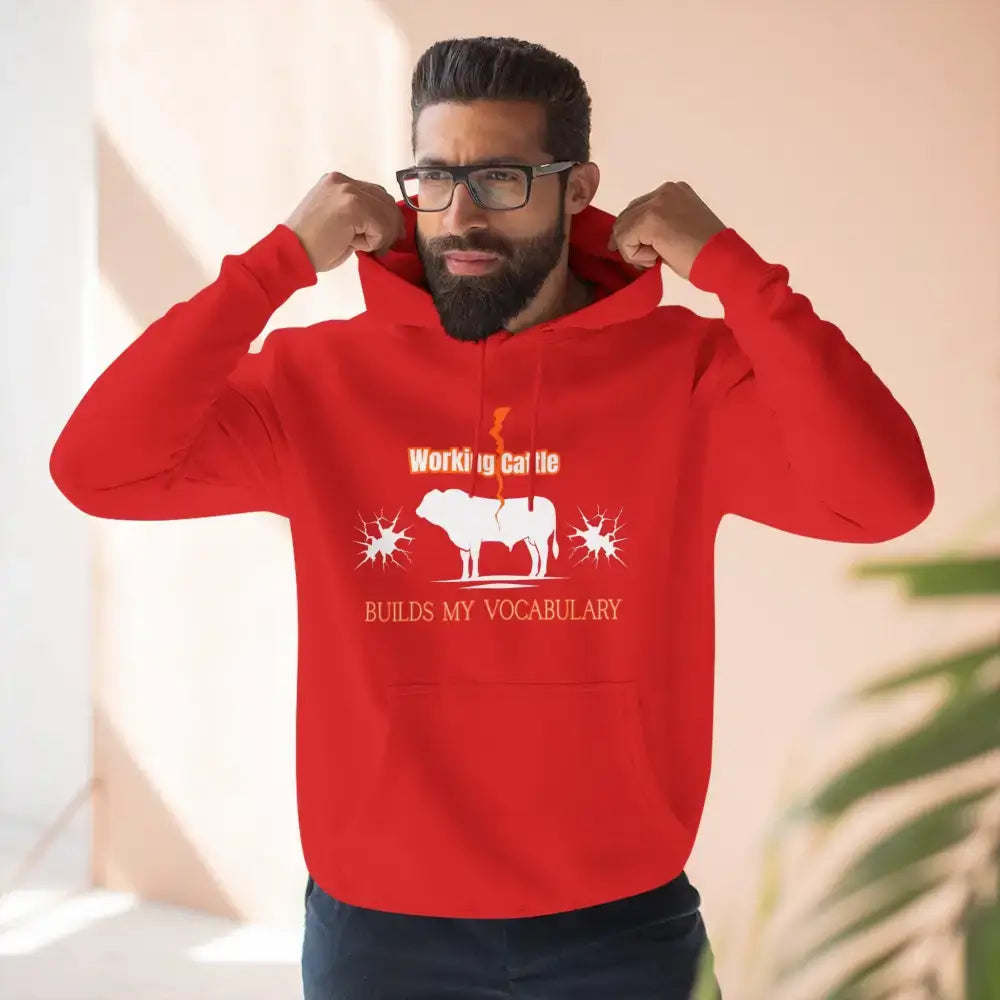 Fleece Farm Hoodie - Working Cattle Rancher Apparel Christmas Gifts for Men - Hoodie