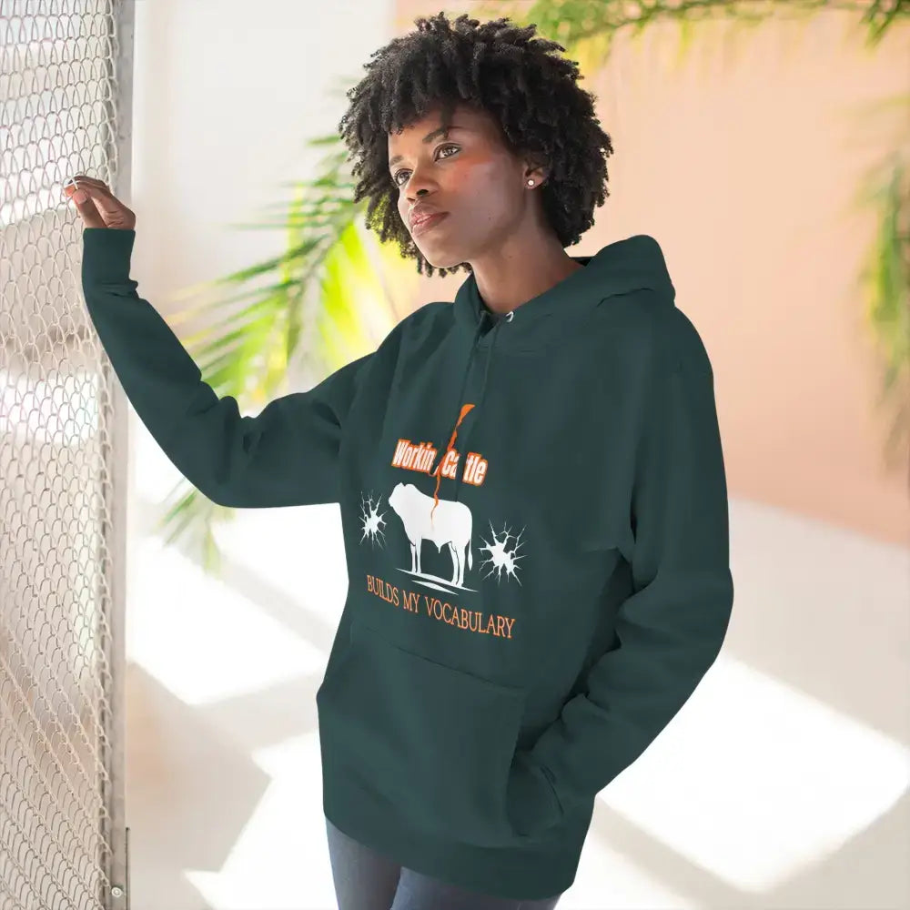 Fleece Farm Hoodie - Working Cattle Rancher Apparel Christmas Gifts for Men - Hoodie