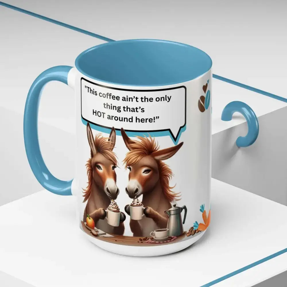 Flirty Sassy Donkey Country Mug Mule Lover Gift Idea 15oz - 15oz / Light Blue - Mugs