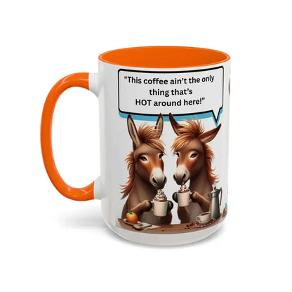 Flirty Sassy Donkey Country Mug Mule Lover Gift Idea 15oz - 15oz / Orange - Mugs
