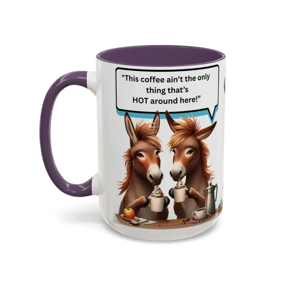 Flirty Sassy Donkey Country Mug Mule Lover Gift Idea 15oz - 15oz / Purple - Mugs