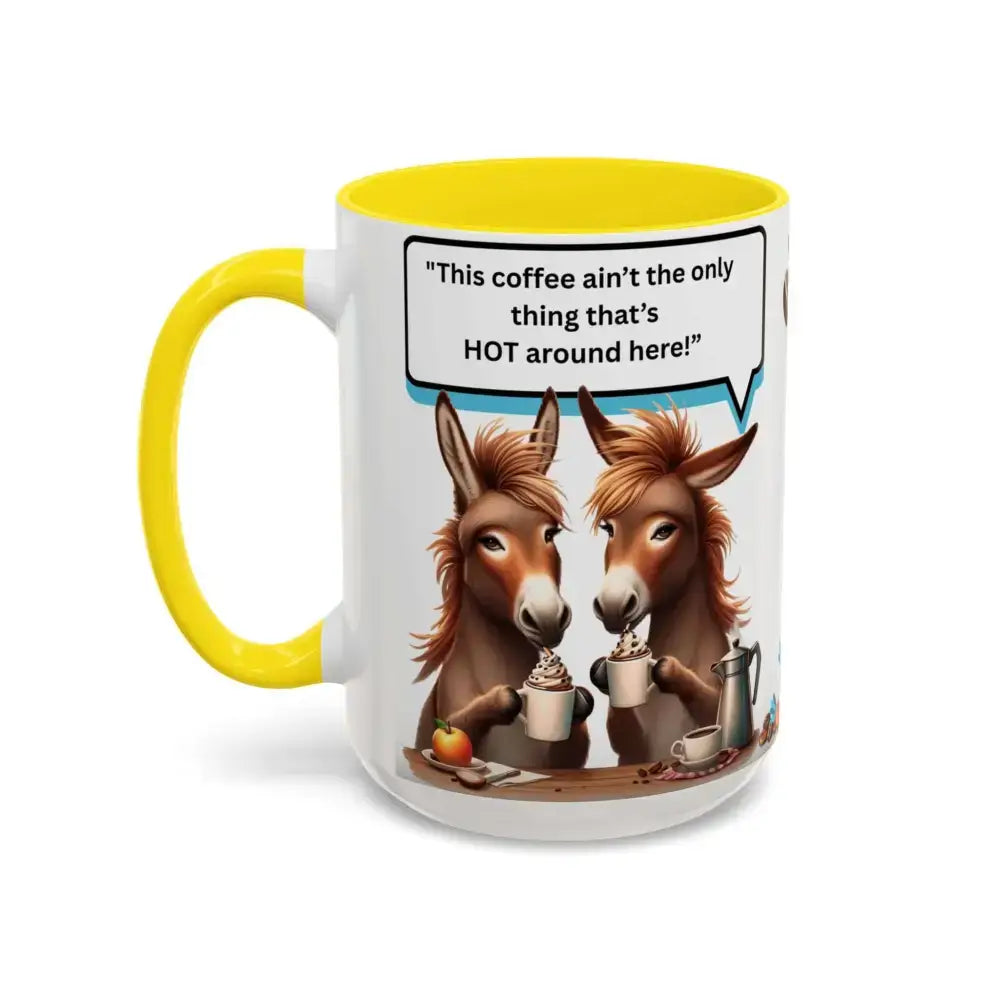 Flirty Sassy Donkey Country Mug Mule Lover Gift Idea 15oz - 15oz / Yellow - Mugs