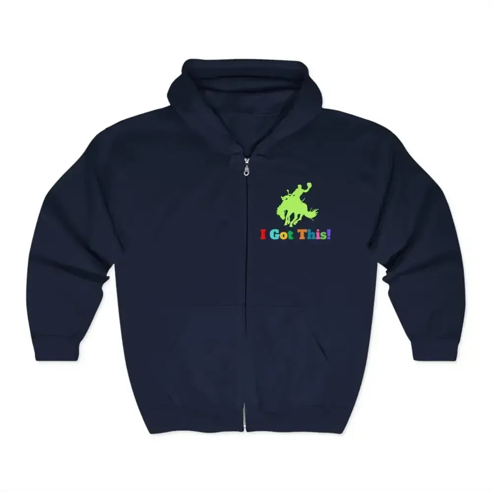 Full Zip Hooded Sweatshirt, Soft Fleece Bucking Bronc Jacket - The Best New Thing