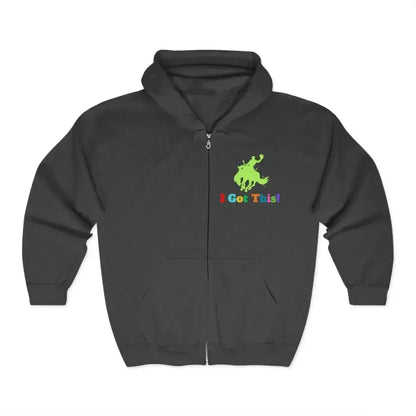 Full Zip Hooded Sweatshirt, Soft Fleece Bucking Bronc Jacket - The Best New Thing
