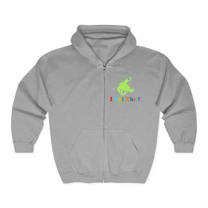 Full Zip Hooded Sweatshirt, Soft Fleece Bucking Bronc Jacket - The Best New Thing