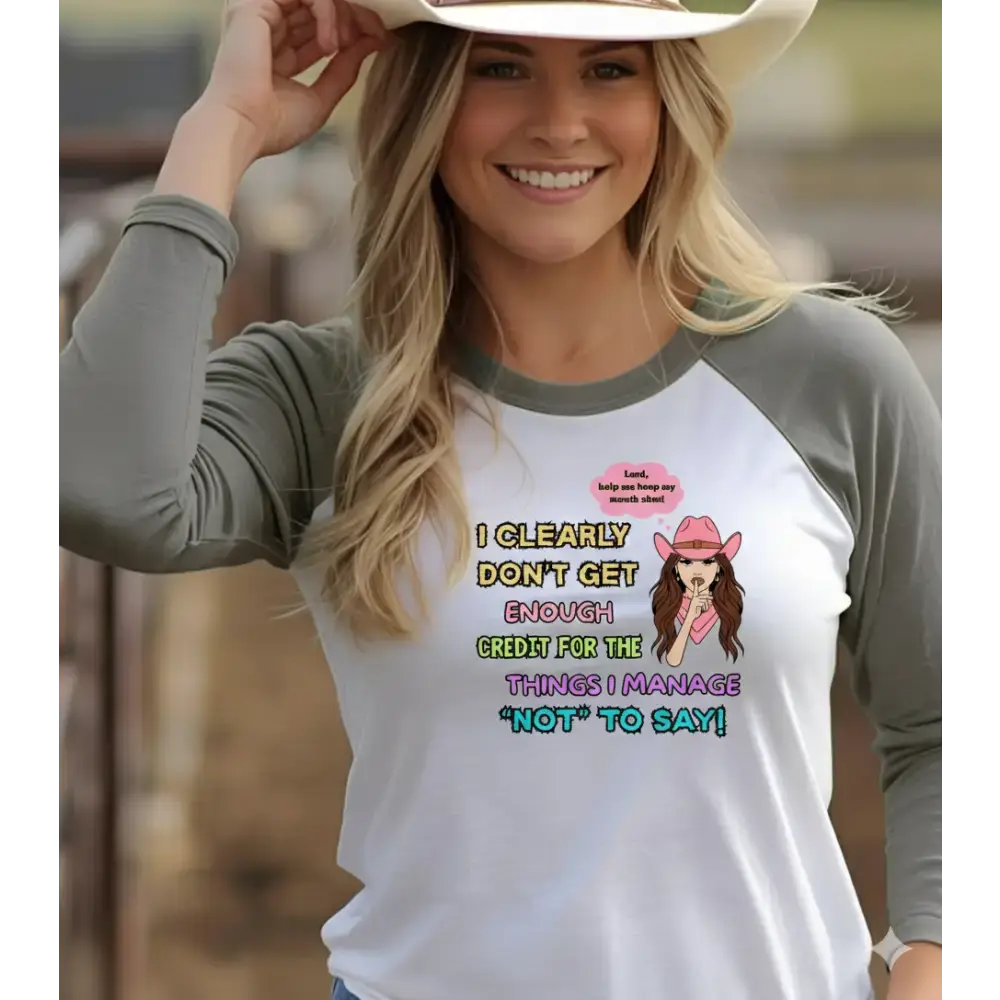 Fun Raglan Shirt Sassy Cowgirl Shirt Cowgirl Apparel Humorous Gifts for Her - Long-sleeve