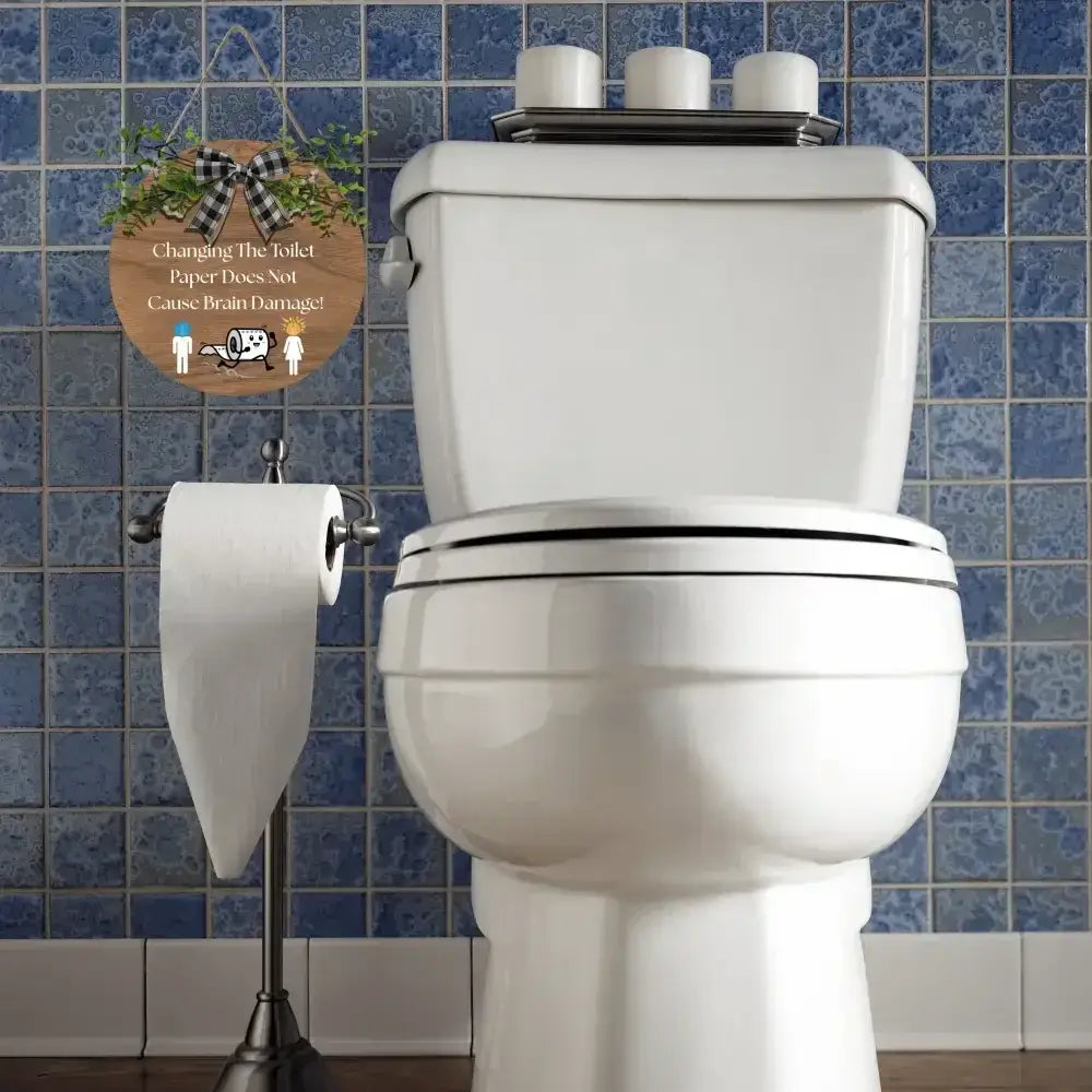 Funny Bathroom Hanging Sign, Humorous Bathroom Decor Wall Art - The Best New Thing