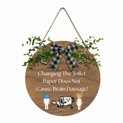Funny Bathroom Hanging Sign, Humorous Bathroom Decor Wall Art - The Best New Thing