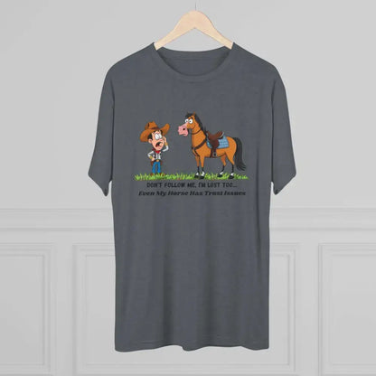 Funny Cowboy Horse T-Shirt Trail Riding Tee Western Shirt for Men - T-Shirt