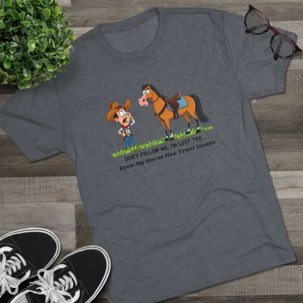 Funny Cowboy Horse T-Shirt Trail Riding Tee Western Shirt for Men - T-Shirt