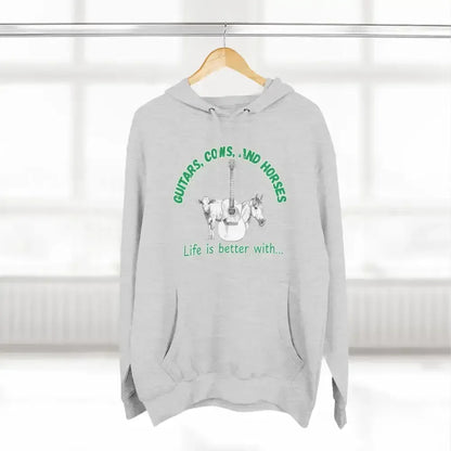 Guitars, Cows & Horses Hoodie — Hoodies for Men, Winter Farm Apparel - The Best New Thing