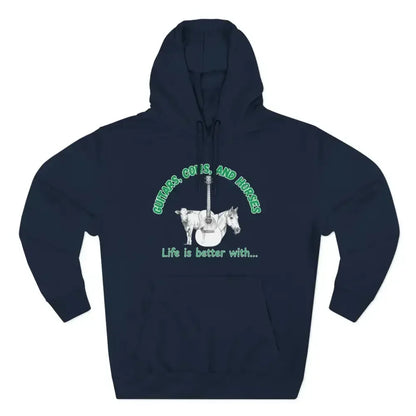 Guitars, Cows & Horses Hoodie — Hoodies for Men, Winter Farm Apparel - The Best New Thing