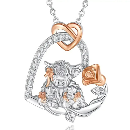 Highland Cow Necklace, Sterling Silver Cow Lover, Farm Style Necklace - The Best New Thing