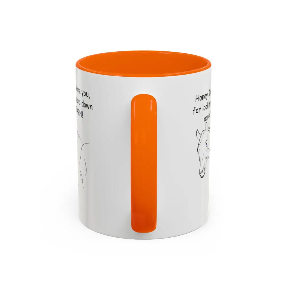 White and orange horse coffee mugs, 11oz cup with fun design, perfect gift