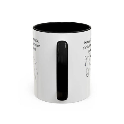 White 11oz coffee mug with black horse design, perfect gift