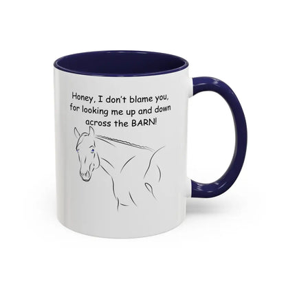 Horse coffee mugs 11oz cup with blue interior horse illustration perfect gift