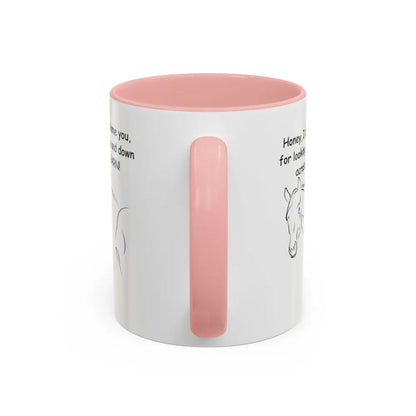 White horse coffee mug with pink interior, 11oz perfect gift