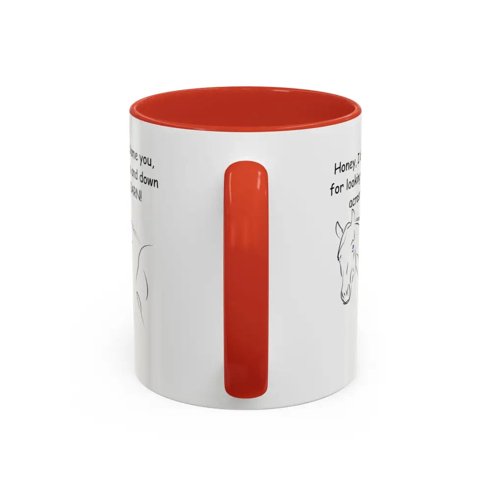 Red and white 11oz horse coffee mug, perfect gift